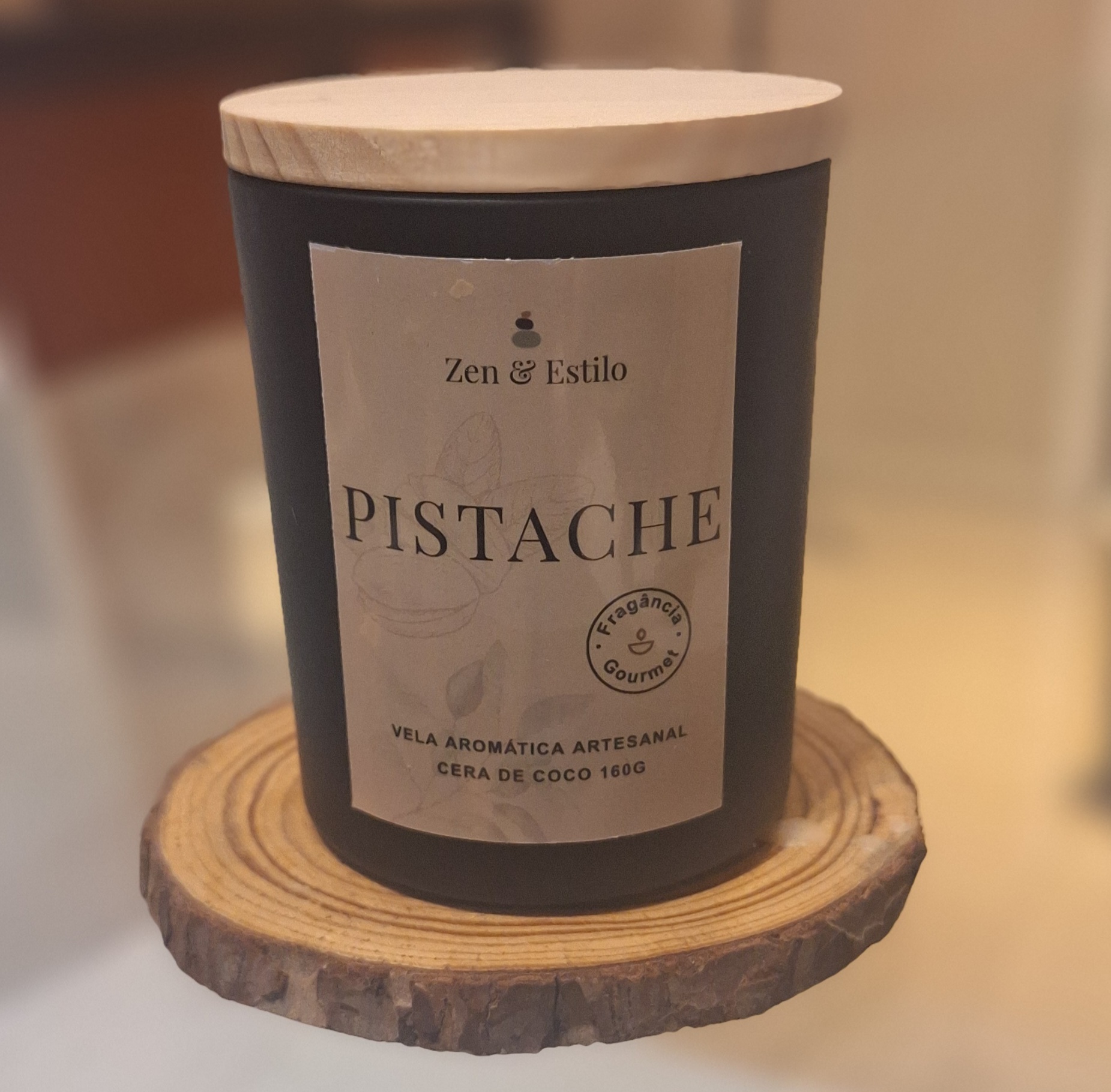 Vela de Pistache 160g - Zen & Estilo