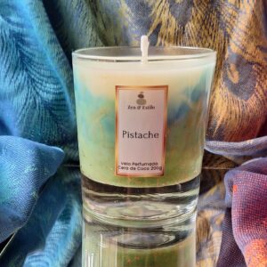 Vela Pistache Marmorizada 200g Zen & Estilo