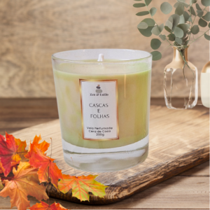 Vela Perfumada Cascas e Folhas 200g - Zen & Estilo