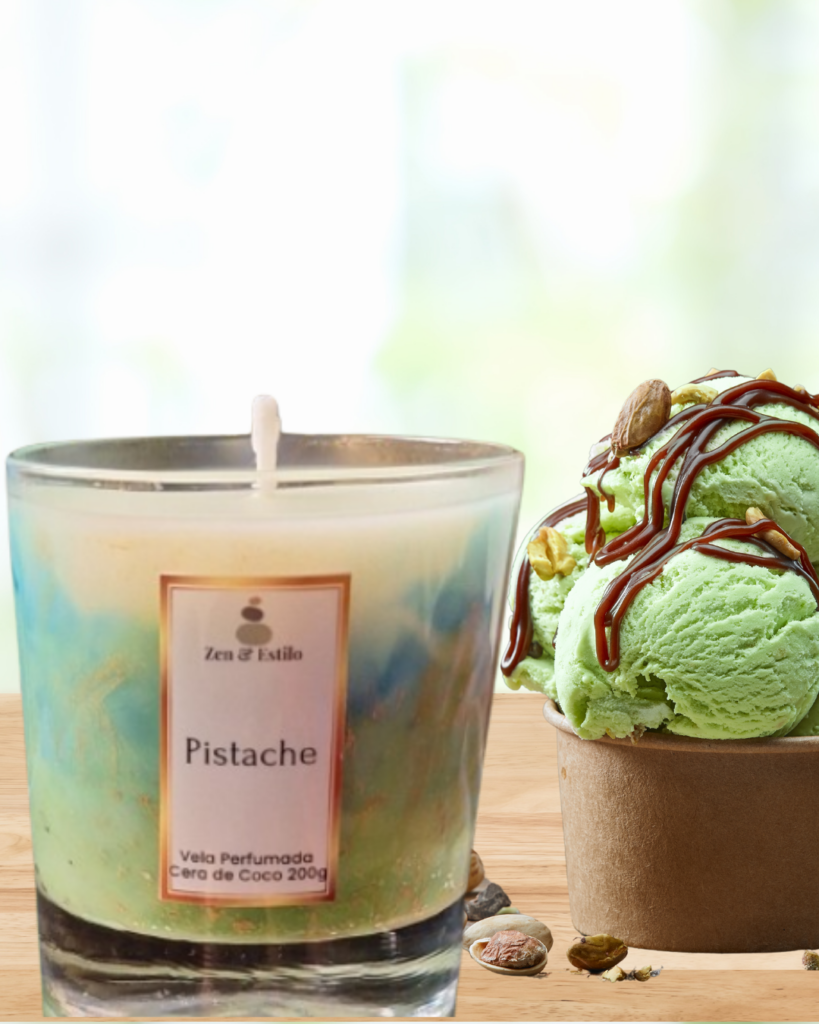 Vela Perfumada Pistache 200g - Zen & Estilo
