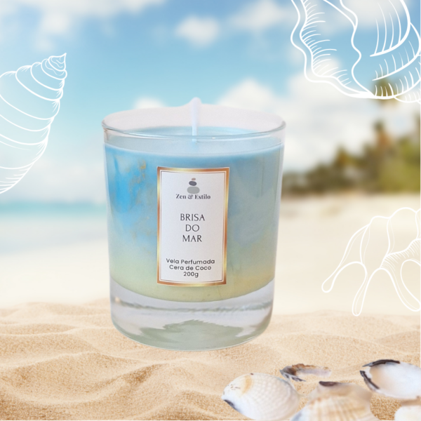 Vela Perfumada Brisa do Mar 200g - Zen & estilo