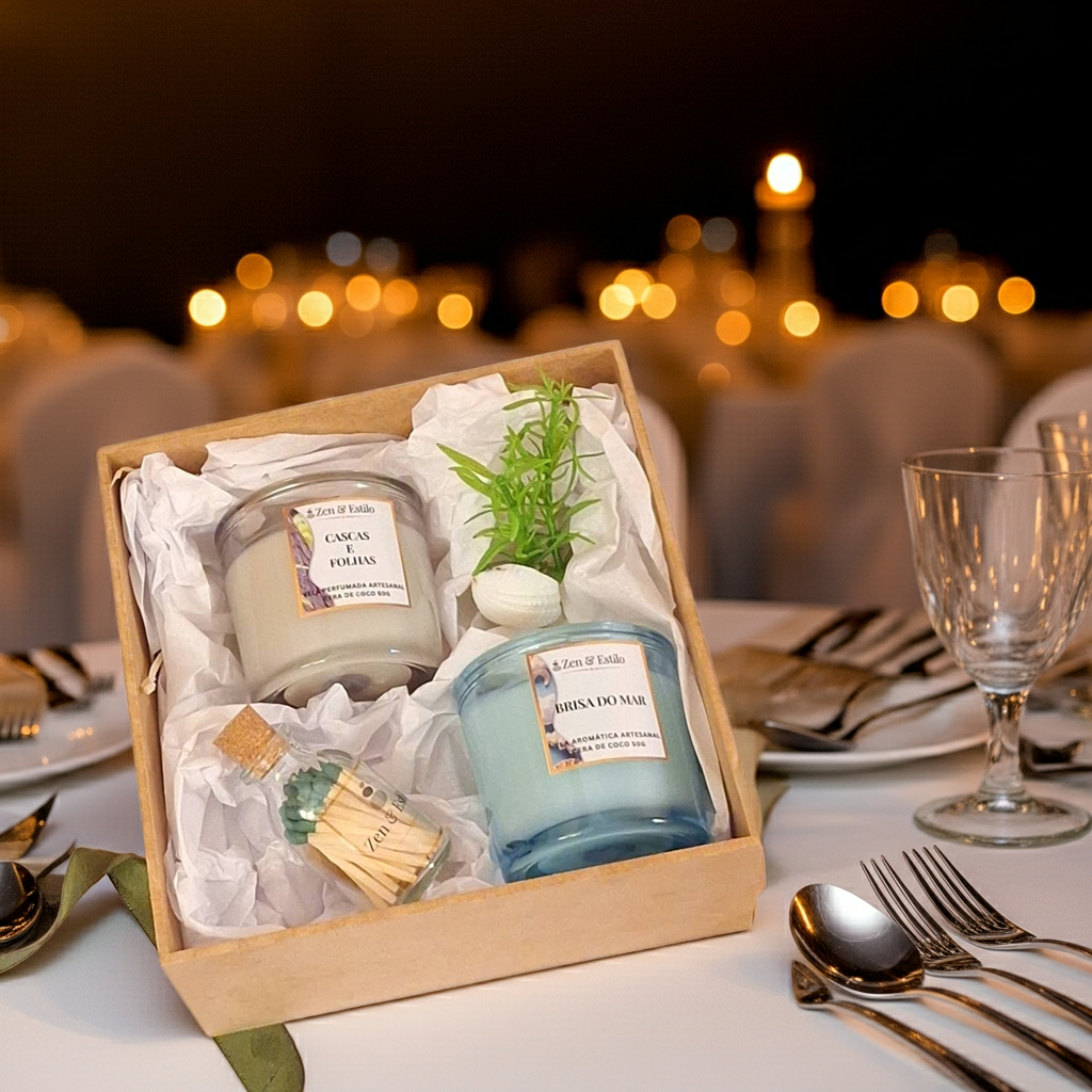 Kit Artesanal Presente e Lembrancinha com Velas Aromáticas