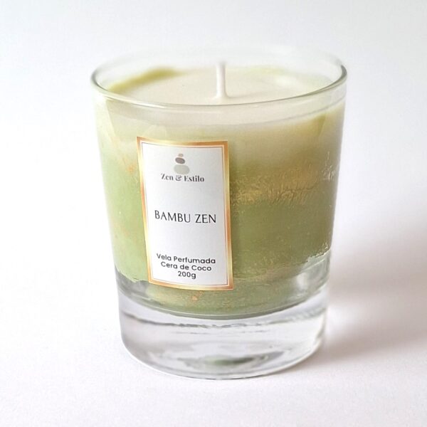 Vela Perfumada Bambu Zen 200g – Aroma Refrescante e Herbal para Harmonia e Bem-Estar - Zen & Estilo