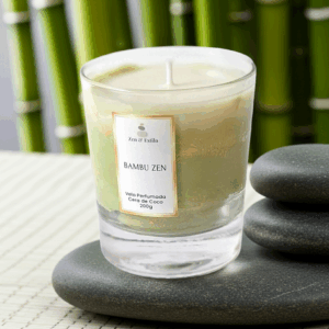 Vela Perfumada Bambu Zen 200g – Aroma Refrescante