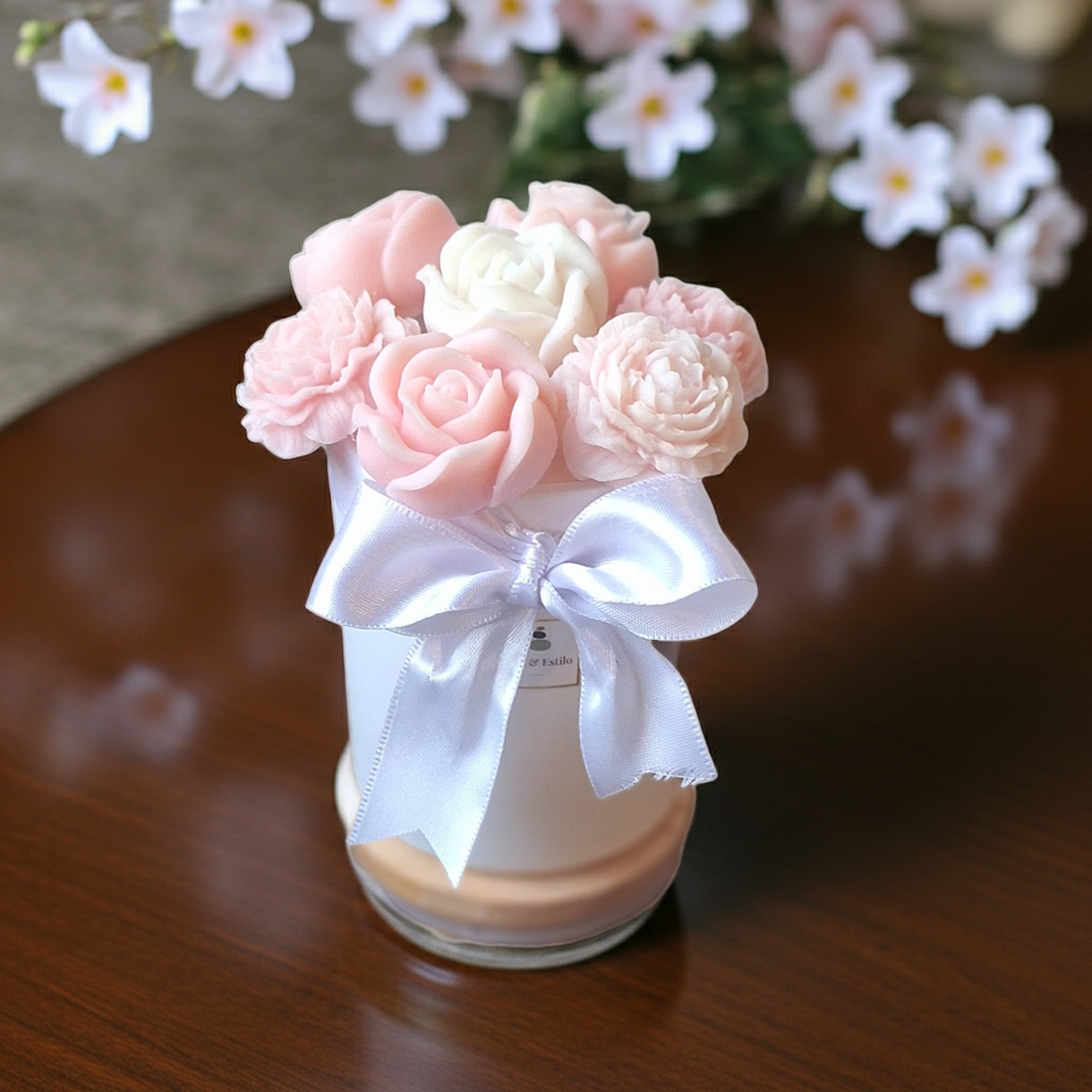 Buquê de Velas Aromáticas Aroma Flor de Cerejeira