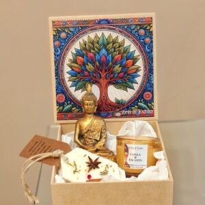 Presente Zen Árvore da Vida - Buda | Vela Aromática | Sachê | Caixa Presente
