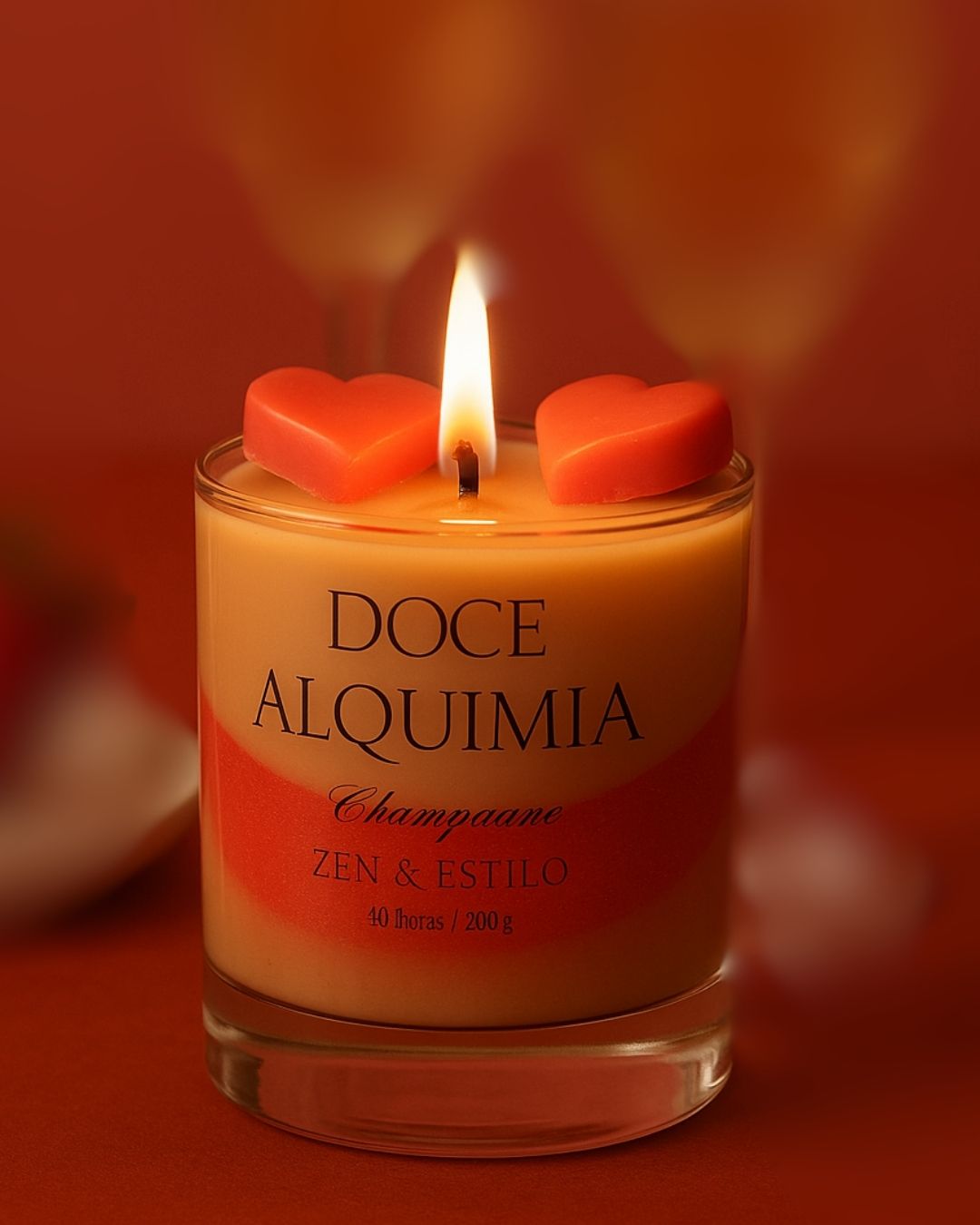 vela aromática Doce Alquimia do morango do amor