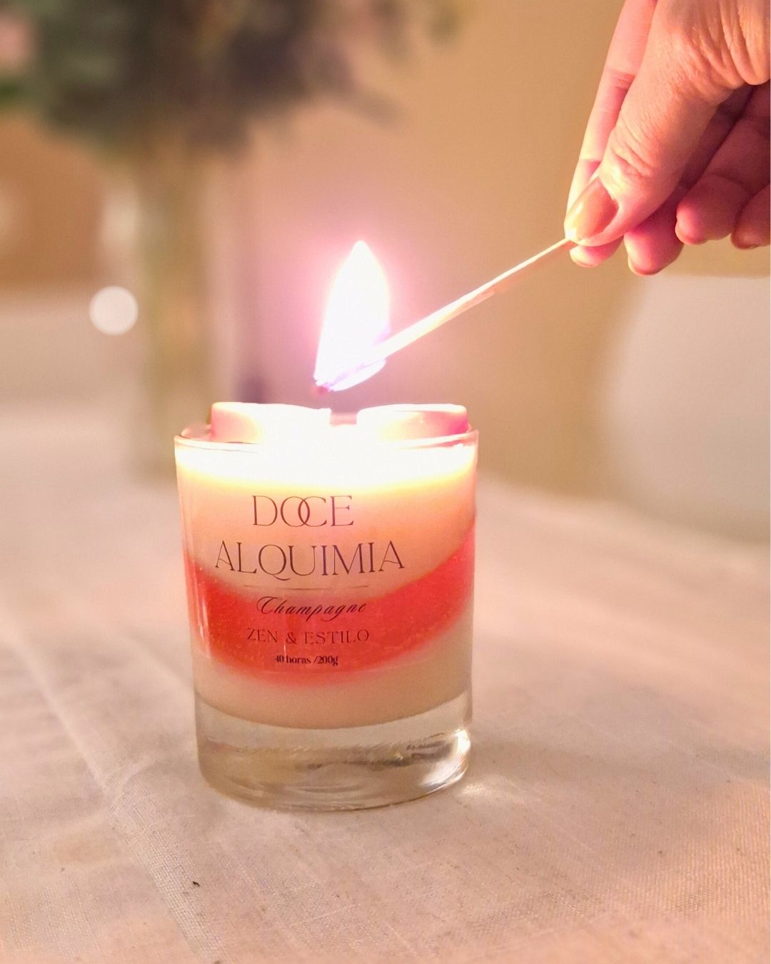 vela aromática do morango do amor