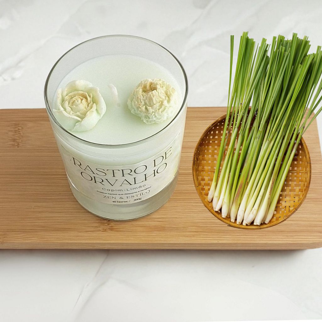 Vela Rastro de Orvalho | Capim-Limão 200g Zen & Estilo