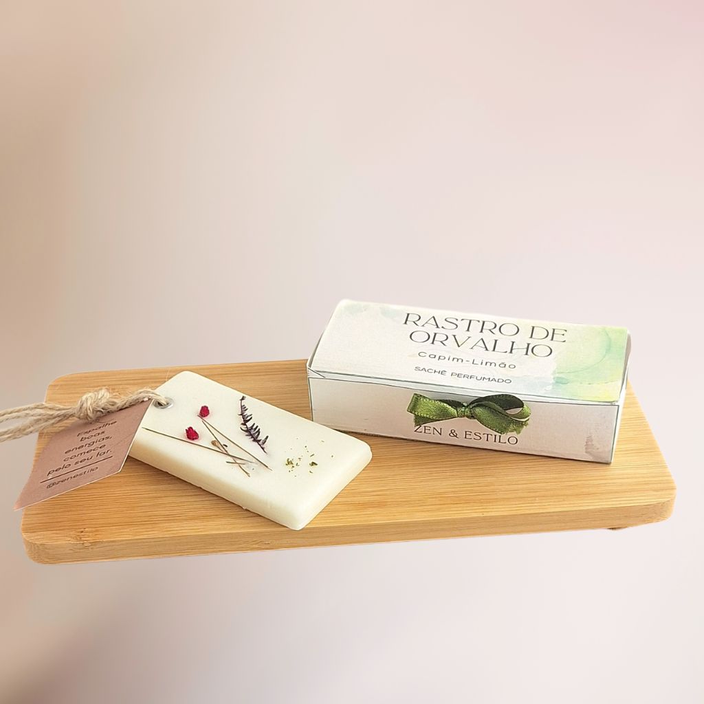 Sachê Perfumado Rastro de Orvalho Cera Vegetal Artesanal - Zen & Estilo